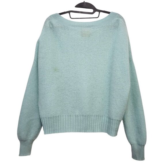 Sunny Cashmere Ice Blue V-Neck Sweater - Picture 6 of 12